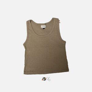 [LIKE NEW!] Tan Slim Fit Ribbed High Neck Tank Top